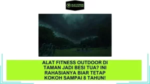 alat fitness outdoot terkena badai